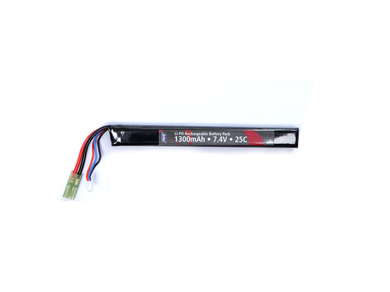7,4V 1300 mAh Batteri, LI-PO, single stick