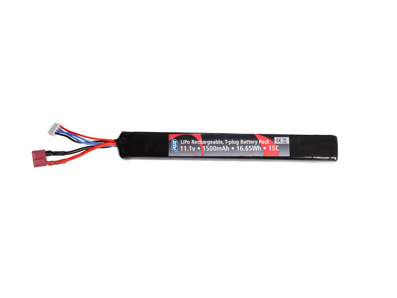 11,1V 1500 mAh Batteri, 16,65 Wh, 15 C, LiPo, TP
