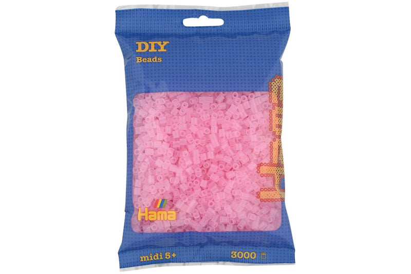 Hama midi perler 3000stk transp. pink (72)
