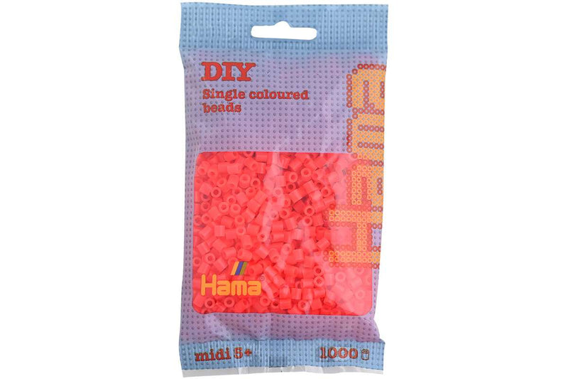 Hama midi perler 1000stk neon rød (35)