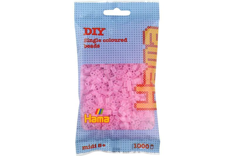 Hama midi perler 1000stk transp. pink (72)