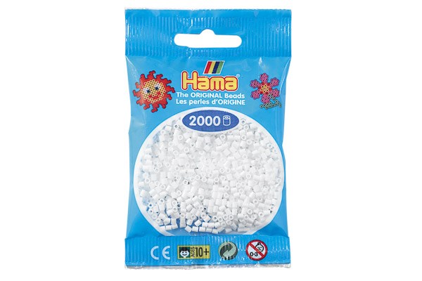Hama mini perler 2000stk hvid