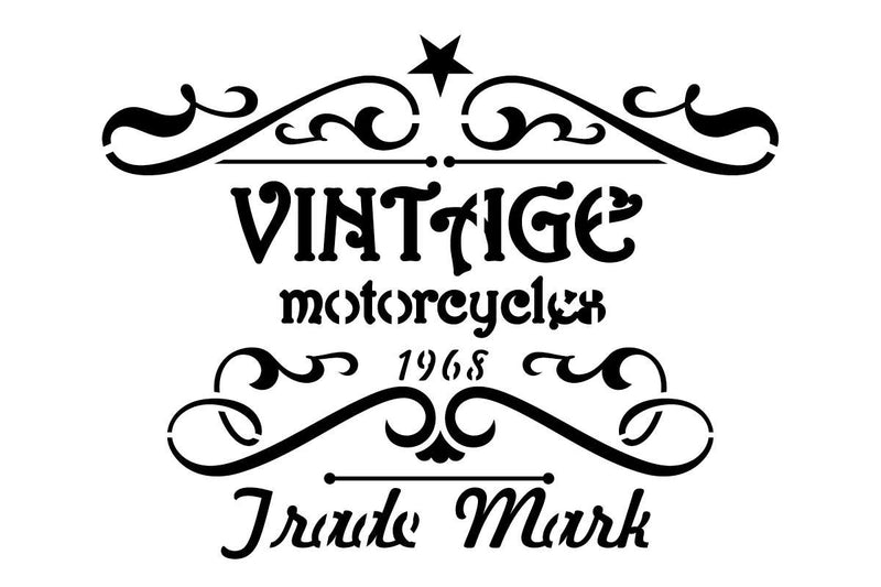 Stencil Vintage Motorcycles Sign