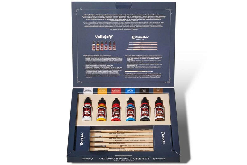 Vallejo Ultimate Game Color miniature set, Paint & Brushes