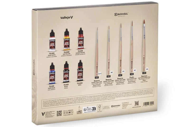 Vallejo Ultimate Game Color miniature set, Paint & Brushes