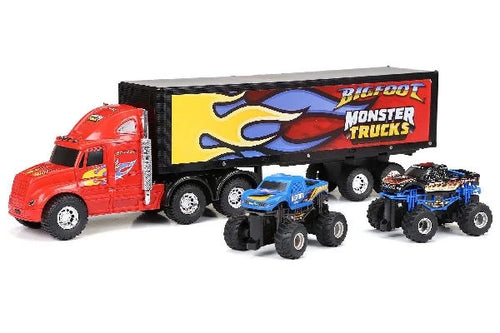 New Bright Fjernstyret Monster Truck Hauler med 2 trucks