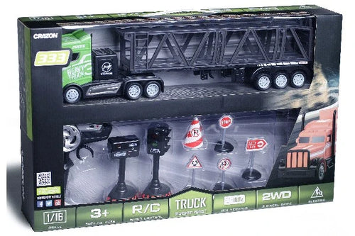 Crazon 1/16 Fjernstyret Lastbil m/hænger & skilte
