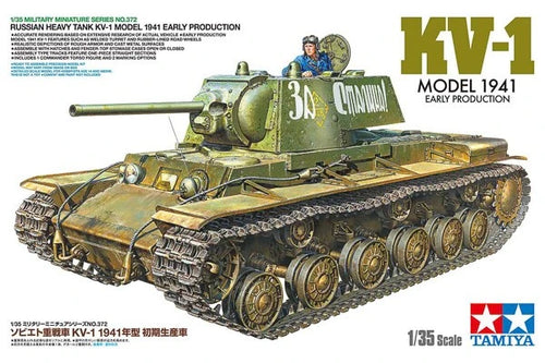 TAMIYA 35372 1/35 Russian Heavy Tank KV-1Q Model 1941 Early Byggesæt