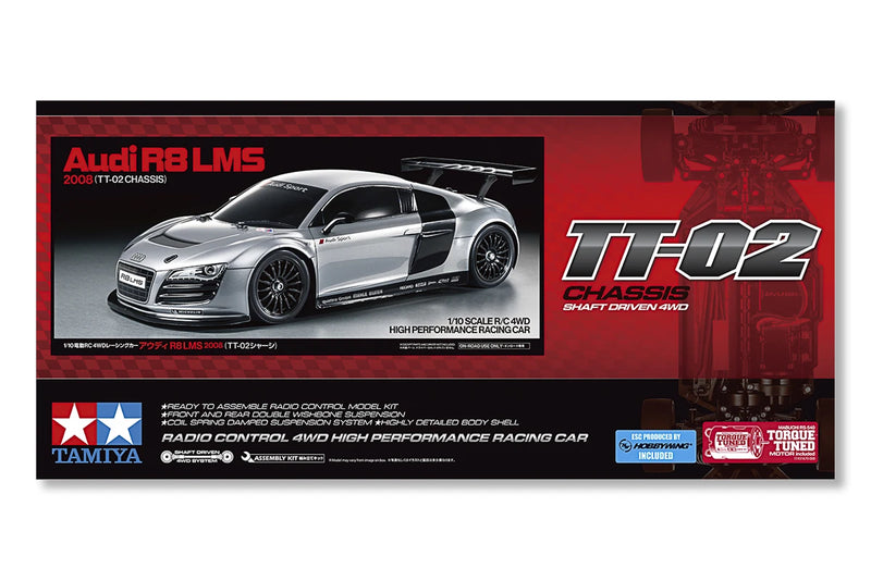 TAMIYA 58749 Audi R8 LMS 2008 (TT-02) 1/10 Fjernstyret Bil