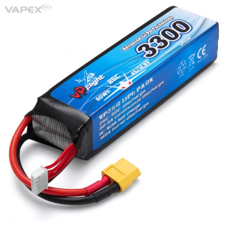 Vapex 4S 14,8V 3300mAh 25C XT60-connector LiPo Batteri