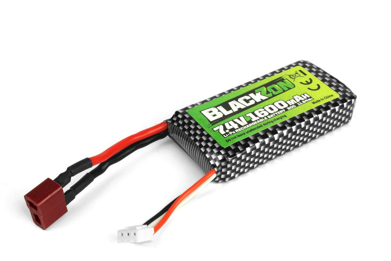 BLACKZON LiPo Batteri 7.4V 1600mAh med T-stik