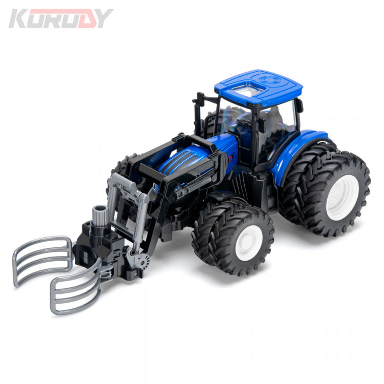 Korody 1/24 Fjernstyret traktor med dobbelt hjul og rundballeklemme