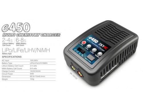 SkyRC e450 NiMH & Lipo Oplader (50W / 4A)