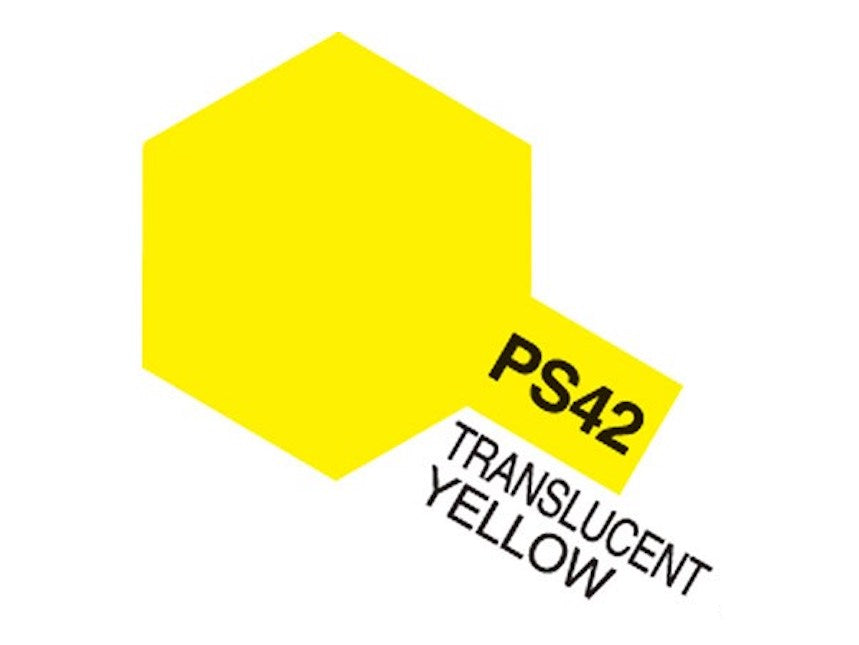 Tamiya PS-42 Translucent Yellow Spray Maling - Speedhobby.dk Alt i Fjernstyrede Biler og Tilbehør