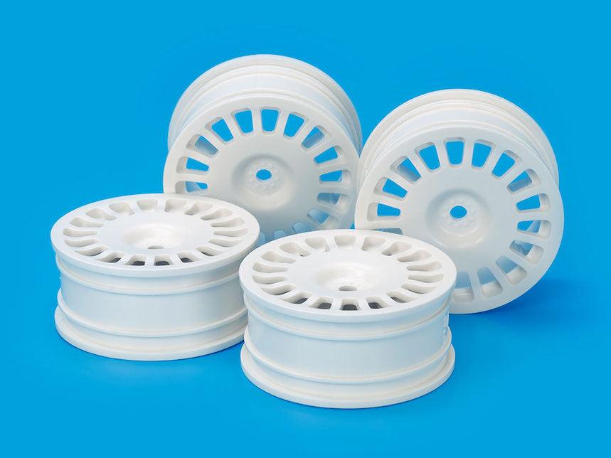 Tamiya 54851 Rally Dish Wheels Medium Narrow Hvid (4 stk) - Speedhobby.dk Alt i Fjernstyrede Biler og Tilbehør